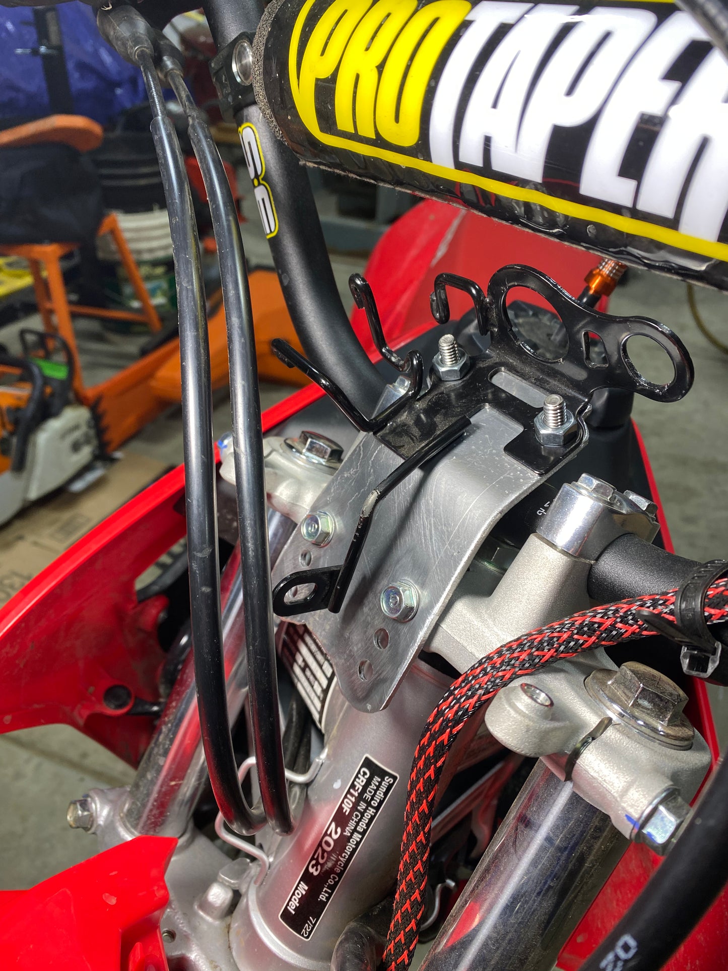 Honda CRF 110f Key switch relocation Bracket, High Profile Bar Back Model